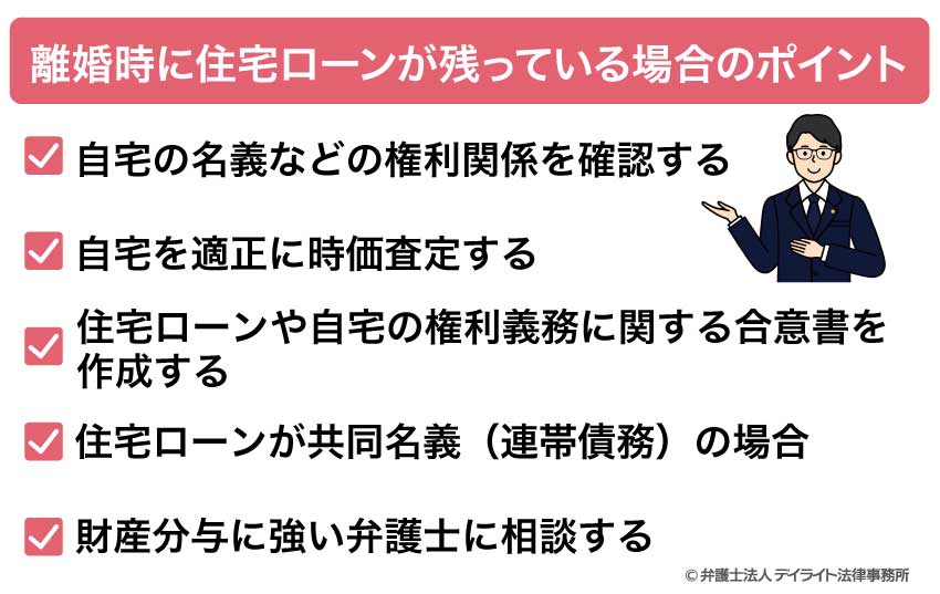 離婚時に住宅ローンが残っている場合のポイント