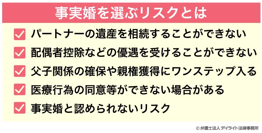 事実婚を選ぶリスクとは