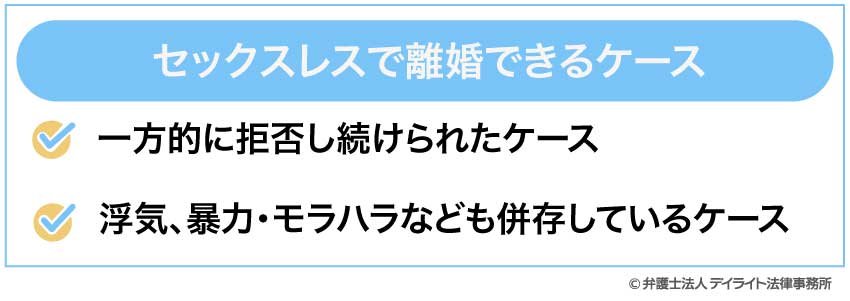 セックスレスで離婚できるケース