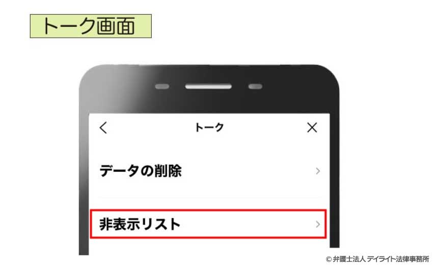 トークに関する設定画面