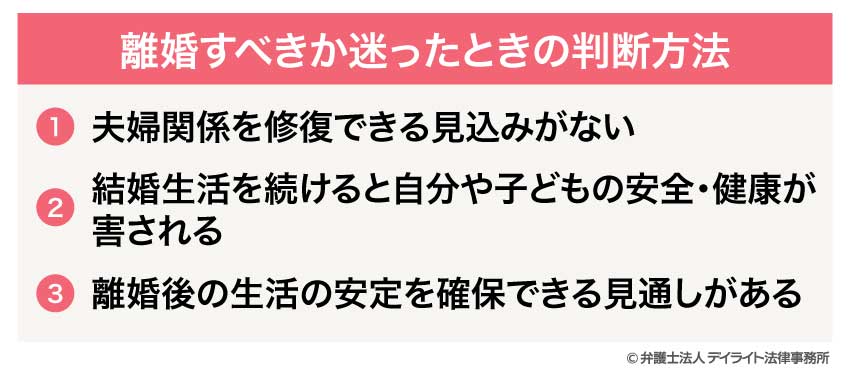 離婚すべきか迷ったときの判断方法