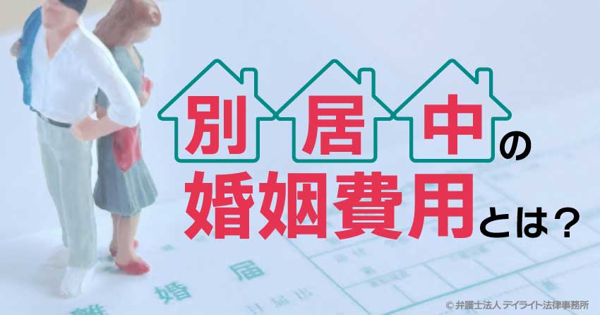 別居中の婚姻費用とは？