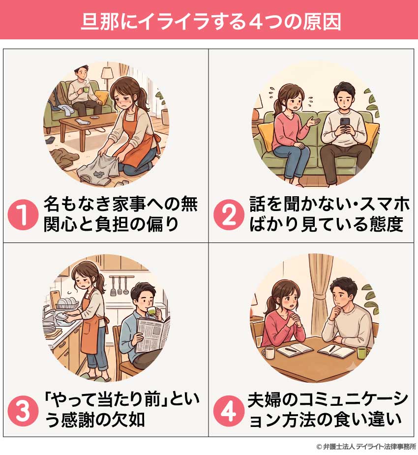 旦那にイライラする4つの原因