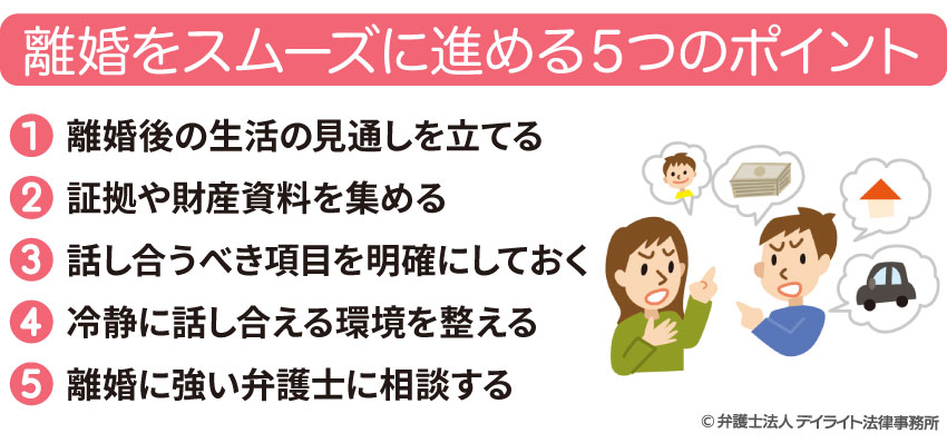 離婚をスムーズに進める5つのポイント