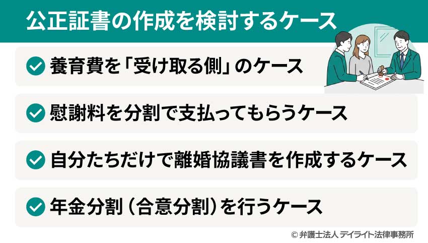公正証書の作成を検討すべきケース