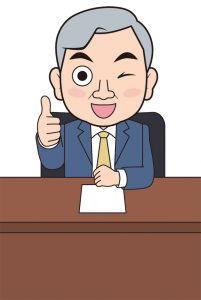 解説する男性のイメージイラスト