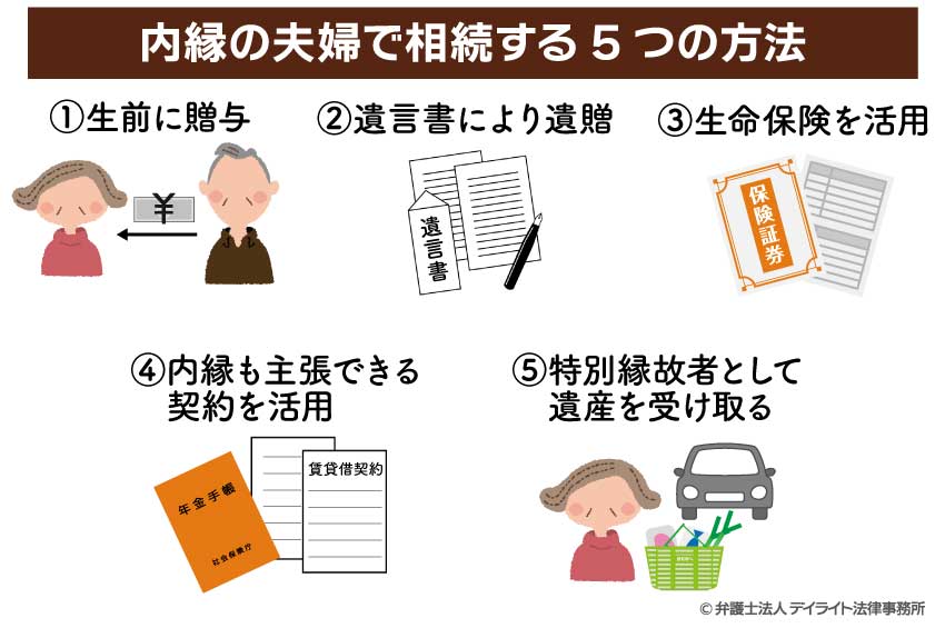 内縁の夫婦で相続する5つの方法と注意点