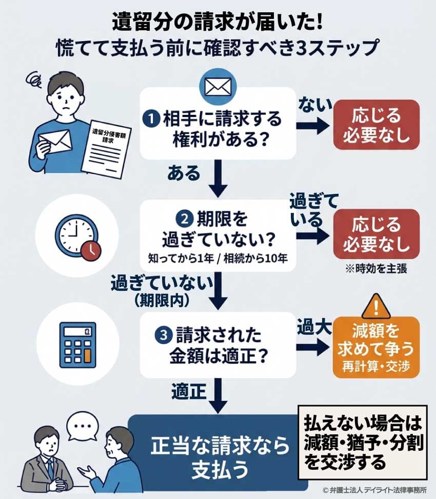 遺留分の請求されたら確認すべきこと