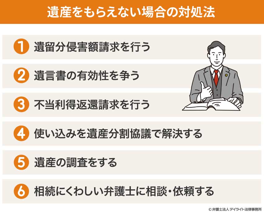 遺産をもらえない場合の対処法