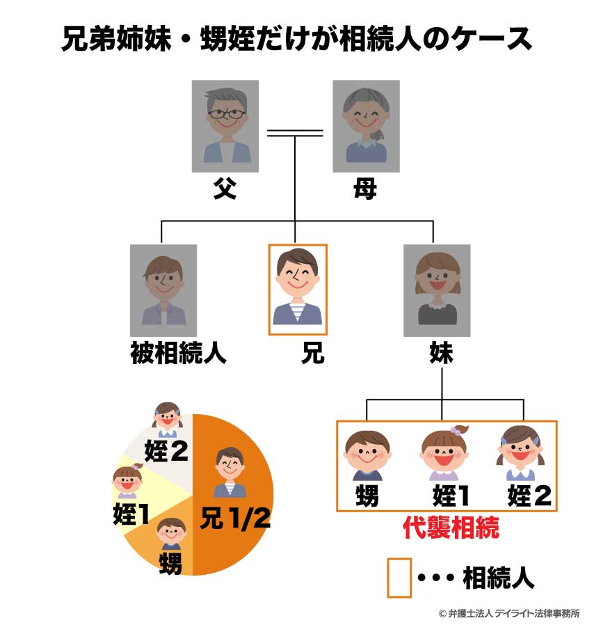 【具体例】兄弟姉妹・甥や姪だけが相続人のケース
