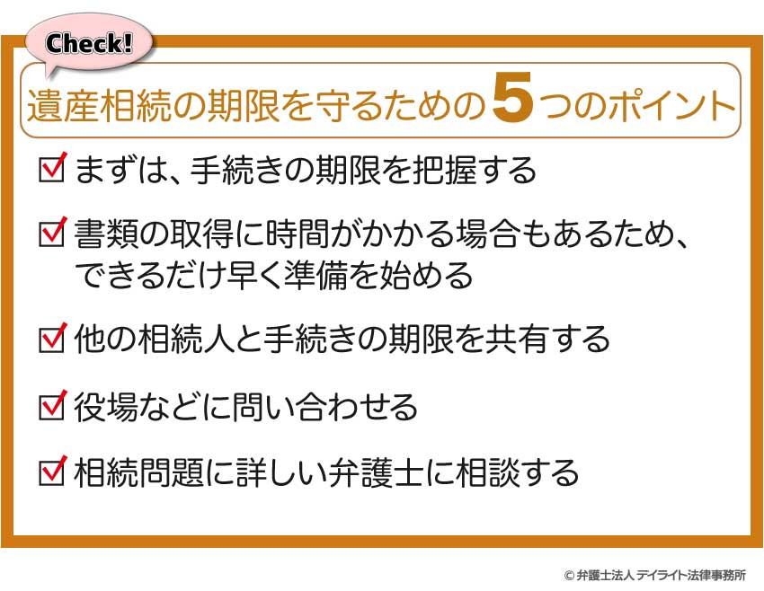 遺産相続の期限を守るためのポイント