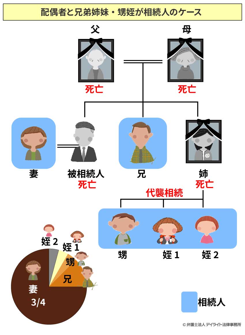 配偶者と兄弟姉妹・甥姪が相続人のケース