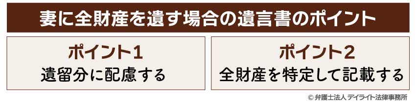 妻に全財産を残すポイント