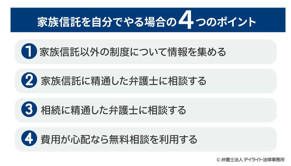 家族信託を自分でやる場合の4つのポイント