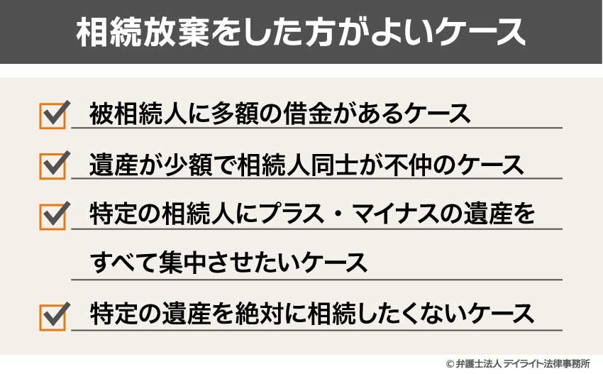 相続放棄をした方がよいケース