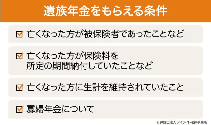 遺族年金をもらえる条件