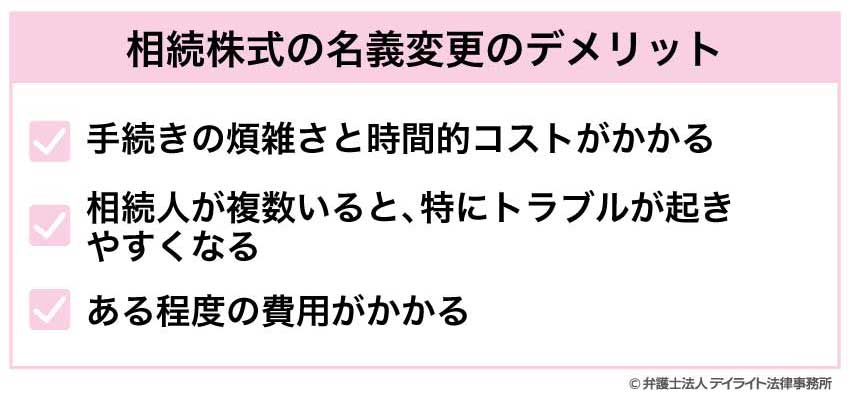 相続株式の名義変更のデメリット