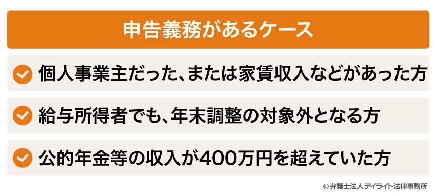 申告義務があるケース