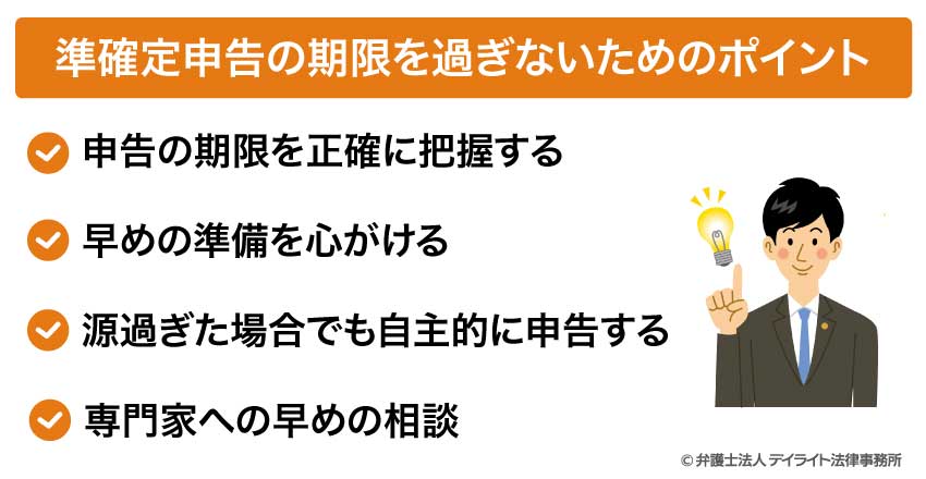 準確定申告の期限を過ぎないためのポイント