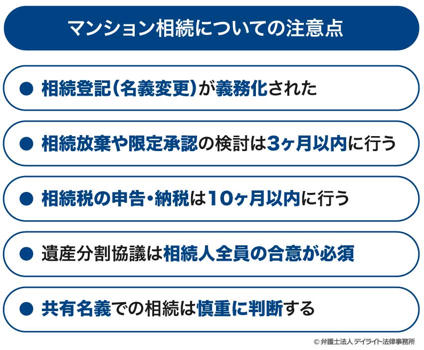 マンション相続についての注意点