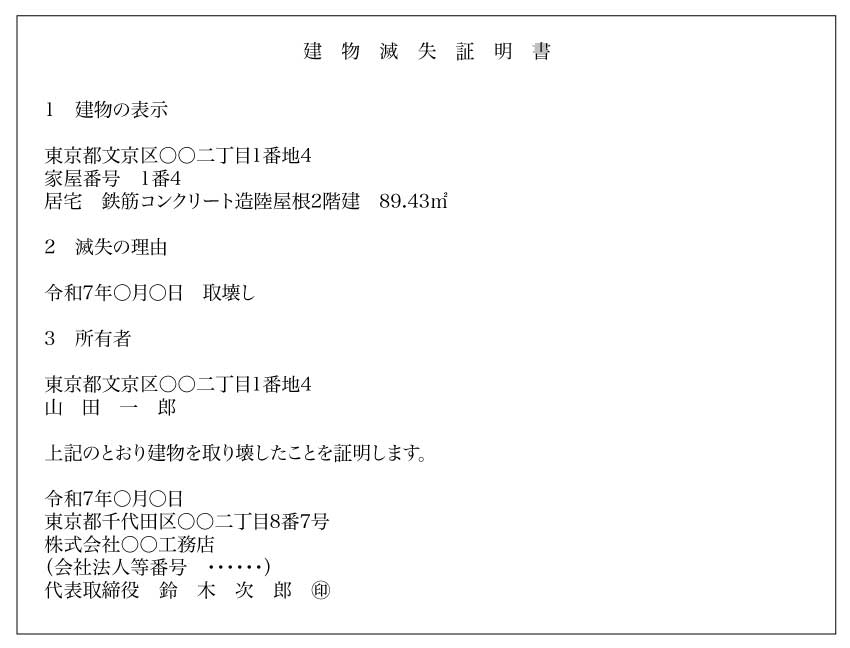 建物滅失証明書