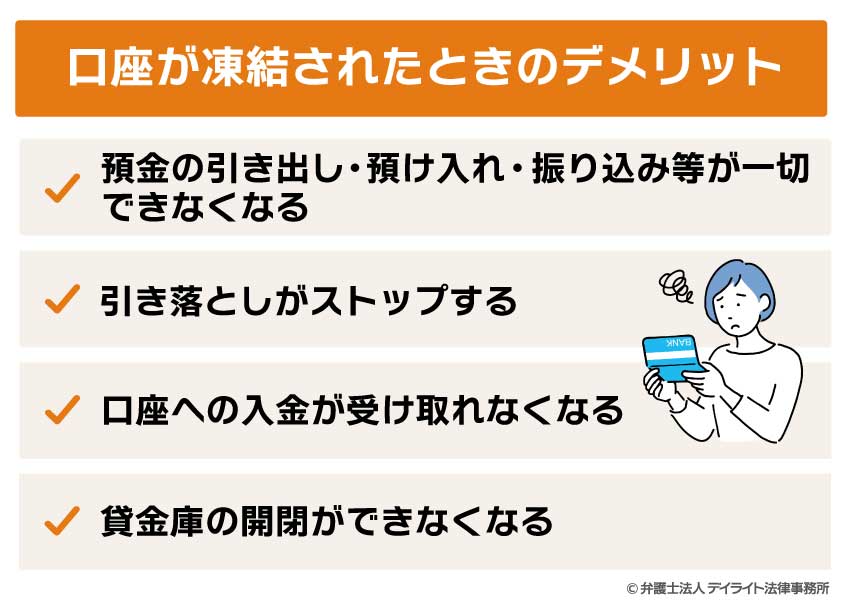 口座が凍結されたときのデメリット
