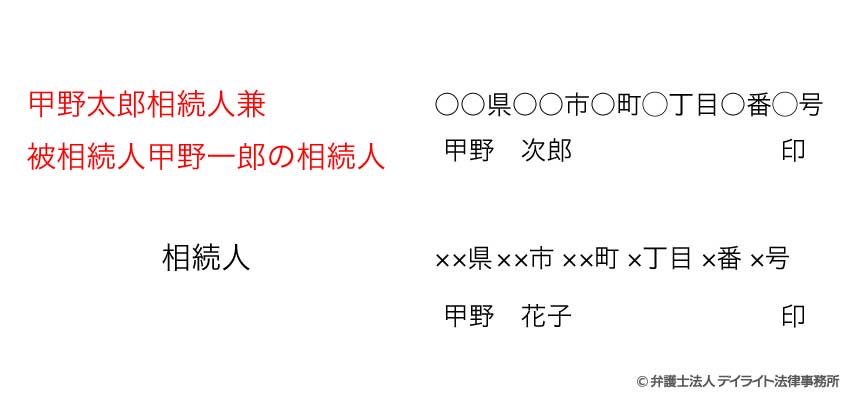 再転相続の遺産分割協議書の書き方2