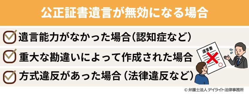 公正証書遺言が無効になる場合