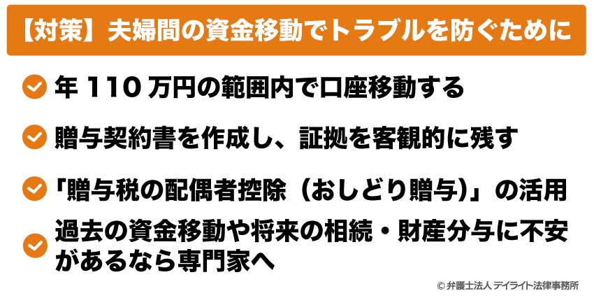 【対策】夫婦間の資金移動でトラブルを防ぐために
