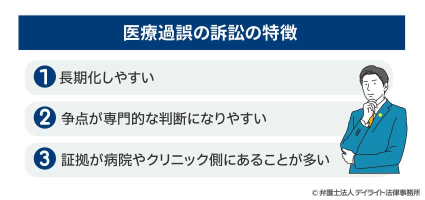 医療過誤の訴訟の特徴