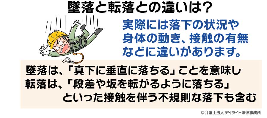 墜落と転落との違いは？