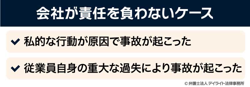会社が責任を負わないケース