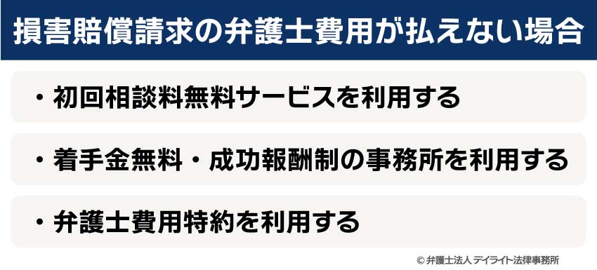 損害賠償請求の弁護士費用が払えない場合