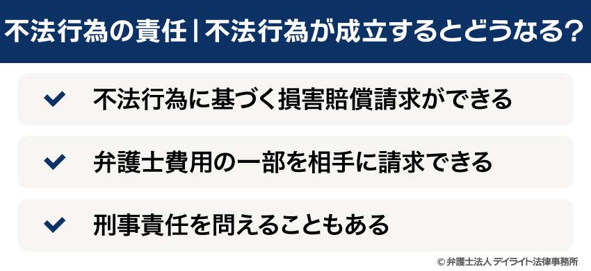 不法行為の責任｜不法行為が成立するとどうなる？