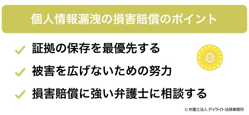 個人情報漏洩の損害賠償のポイント