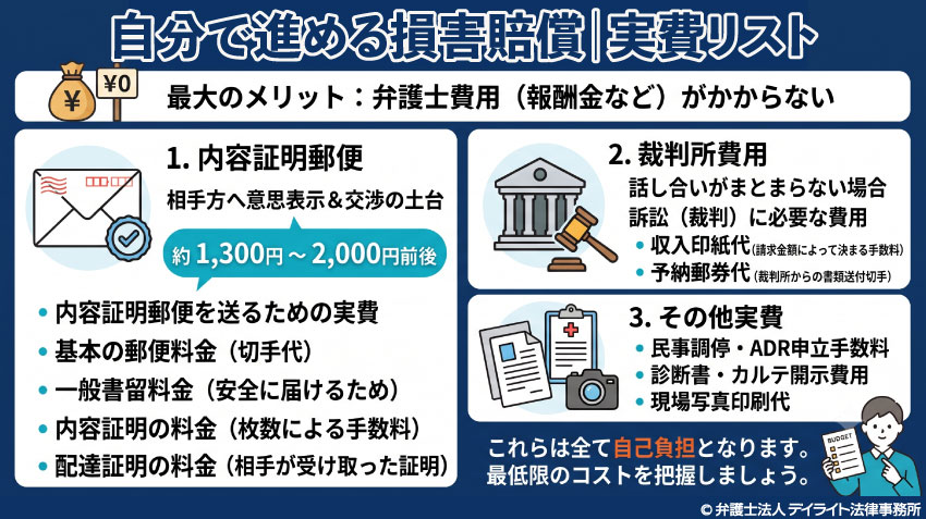 自分で進める損害賠償｜実費リスト