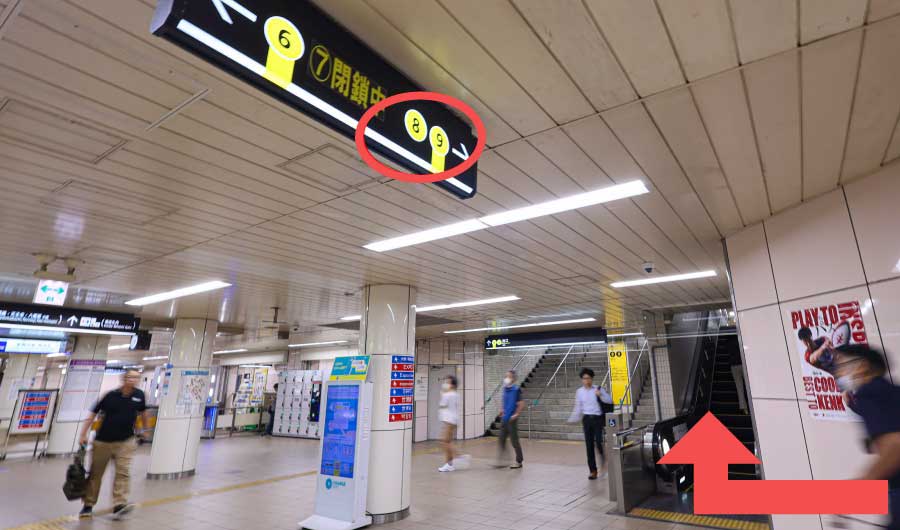 地下鉄東梅田駅南改札からのアクセス②