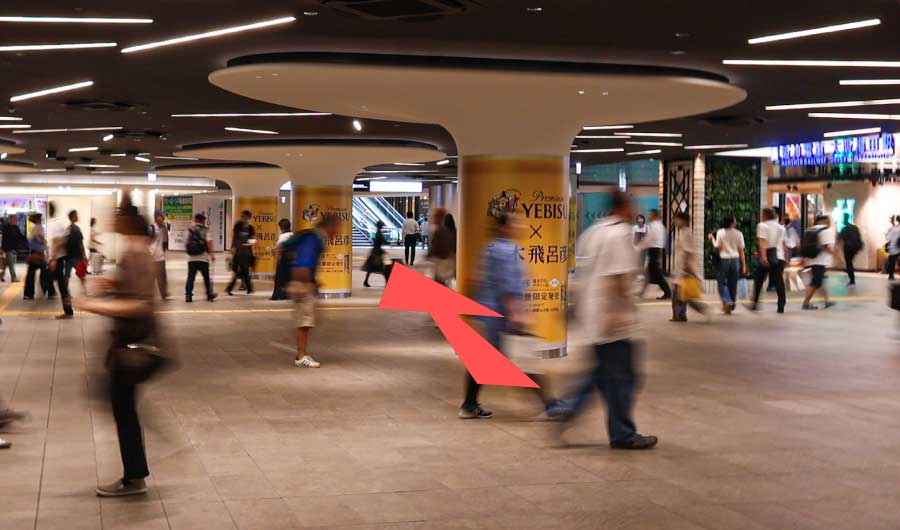 地下鉄梅田駅南改札からのアクセス②