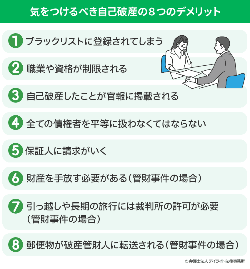 自己破産の8つのデメリット